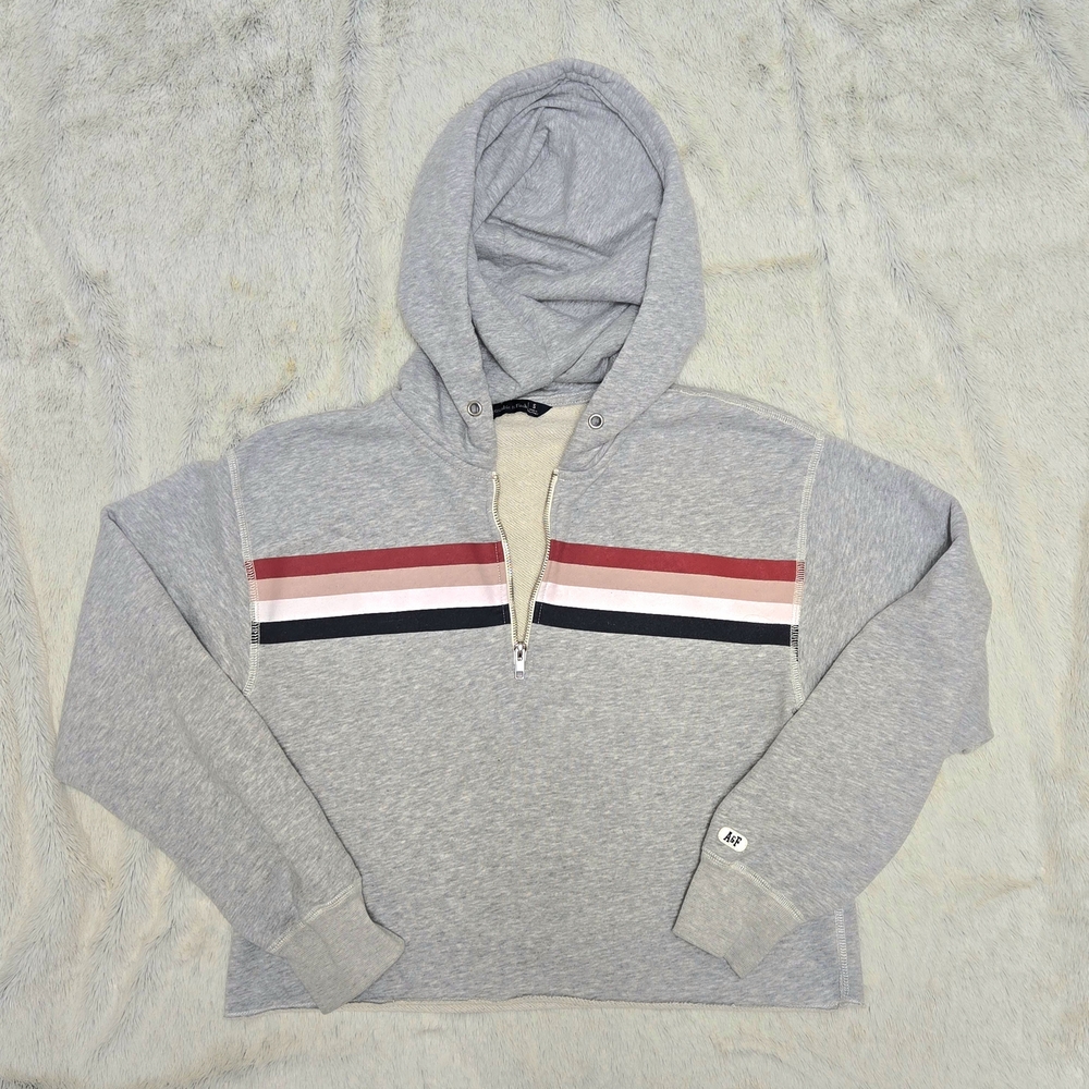 Abercrombie & Fitch Gray Cropped 1/4 Zip